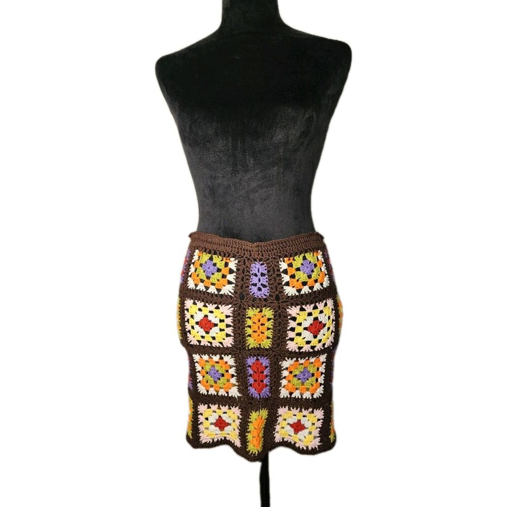 Emory Park Women's Sz M Grannysquare Sleeveless Top Or Skirt NWT Summer Artsy.